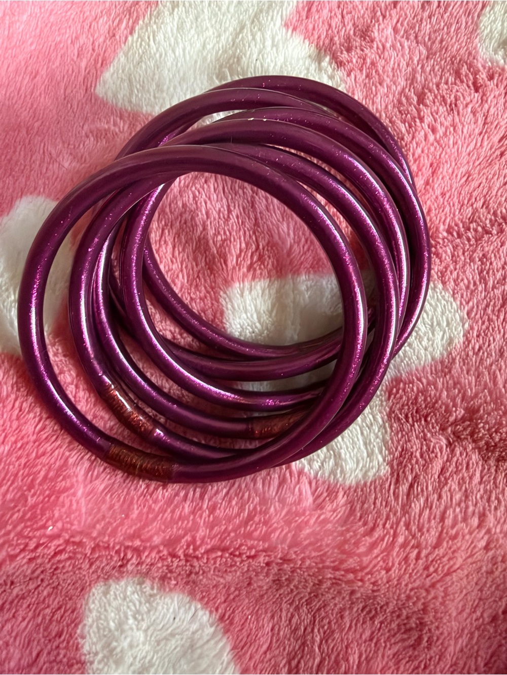 Stackable Purple Metal Bangle Bracelet Set for Women